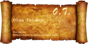 Olsa Talabor névjegykártya
